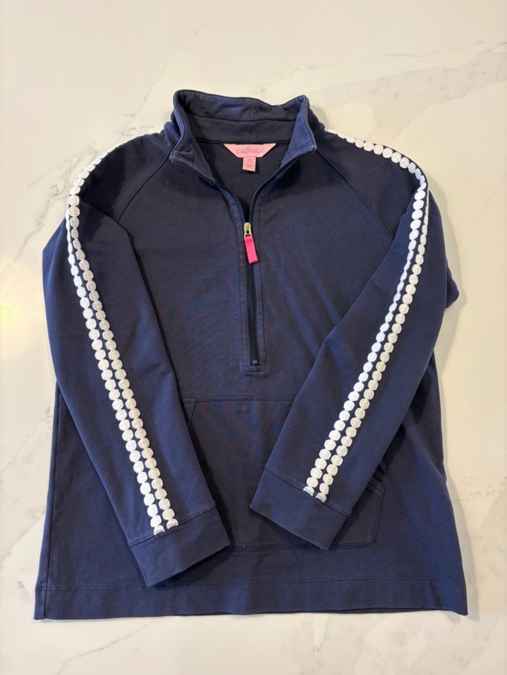 Lilly Pulitzer Girls' Skipper Popover Navy XL 12-14